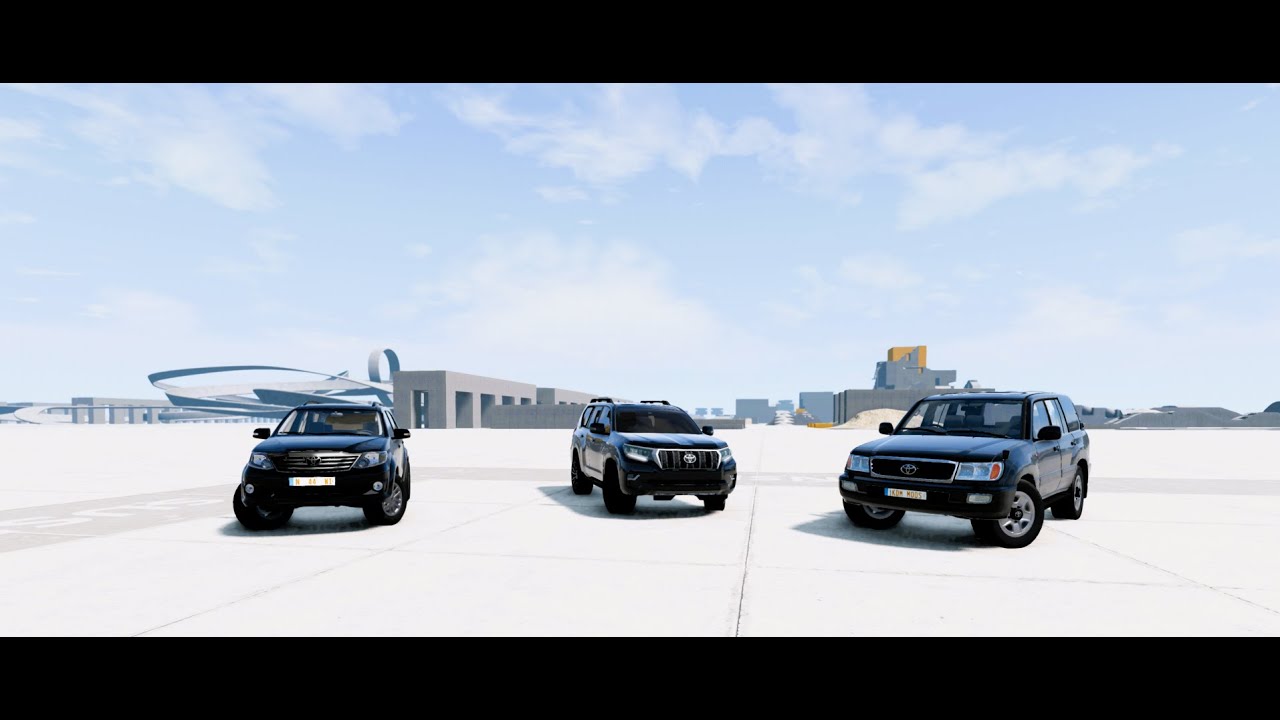 Toyota Land Cruiser vs Toyota Fortuner vs Toyota Prado-suspension test and power test #beamngdrive 