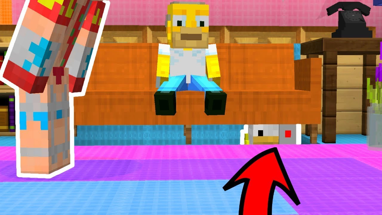 EL MEJOR ESCONDITE EN LA CASA DE LOS SIMPSON 😂 MINECRAFT