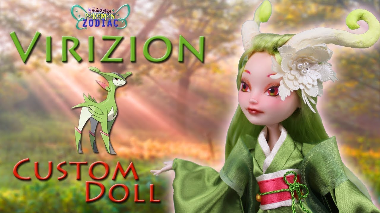 [POKEMON ZODIAC #6] Custom Doll Repaint! Capricorn – Virizion Forest Spirit MH/EAH OOAK