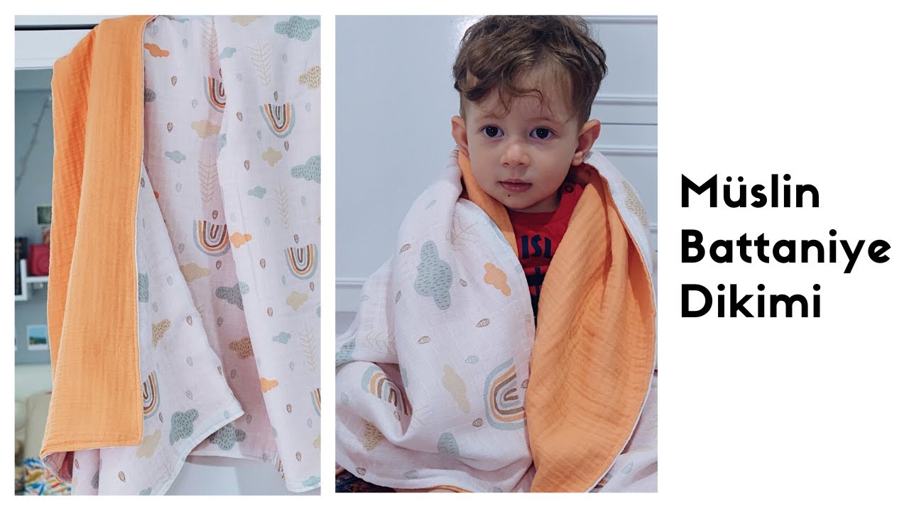 Müslin Battaniye dikimi | Bebek battaniyesi