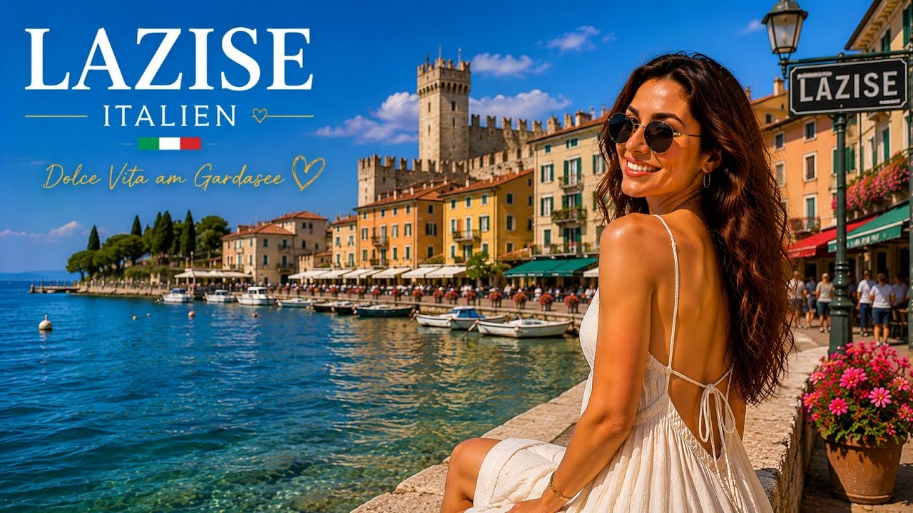 Lazise - Italy 🇮🇹 am Gardaseeerleben, Strände und Sehenswürdigkeiten, 4K