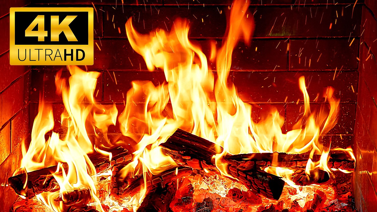 🔥Cozy Fireplace 4K for TV🔥Burning Firewood & Crackling Fire Sounds (3 Hours)🔥Warm Fireplace Ambience