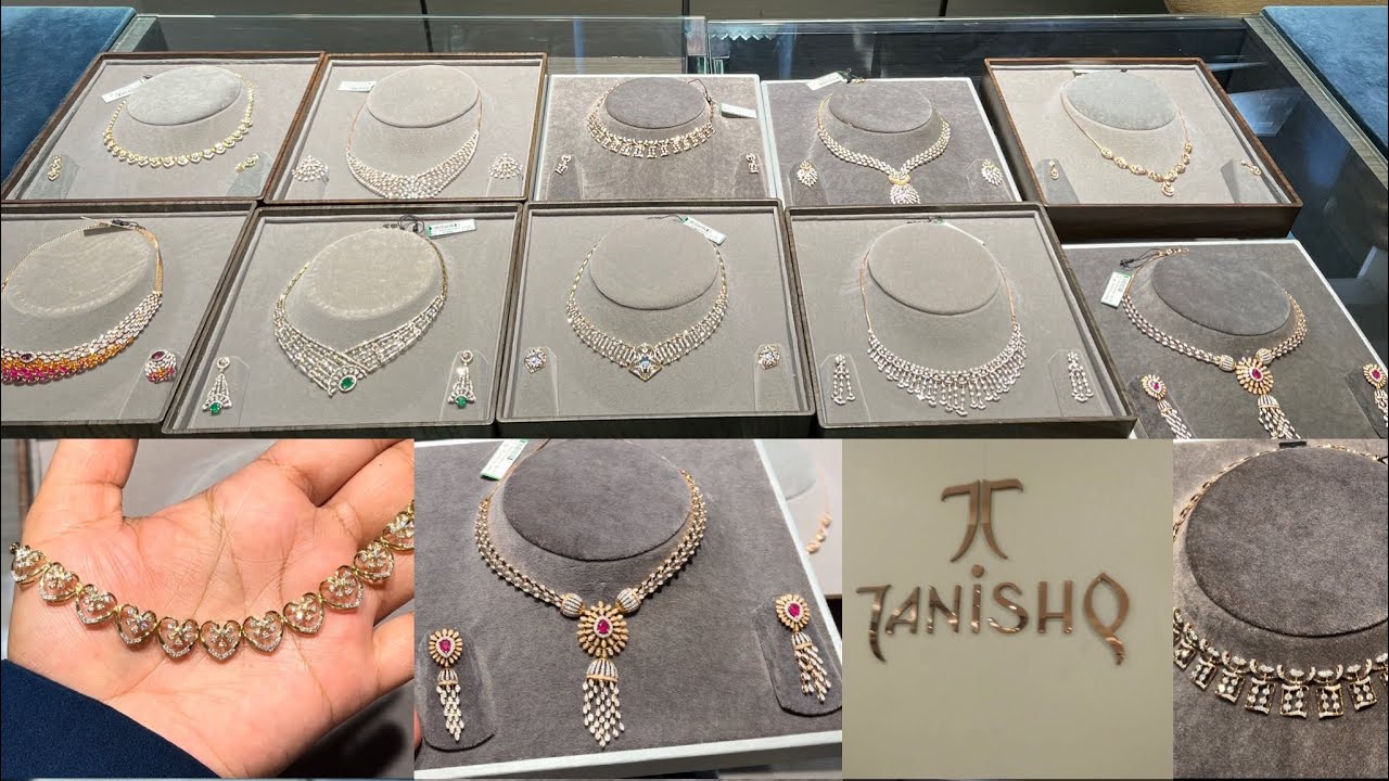 Tanishq 2024 Latest Diamond Necklace Set Designs Price and Offer Tanishq Beautiful Diamond Jewellery
