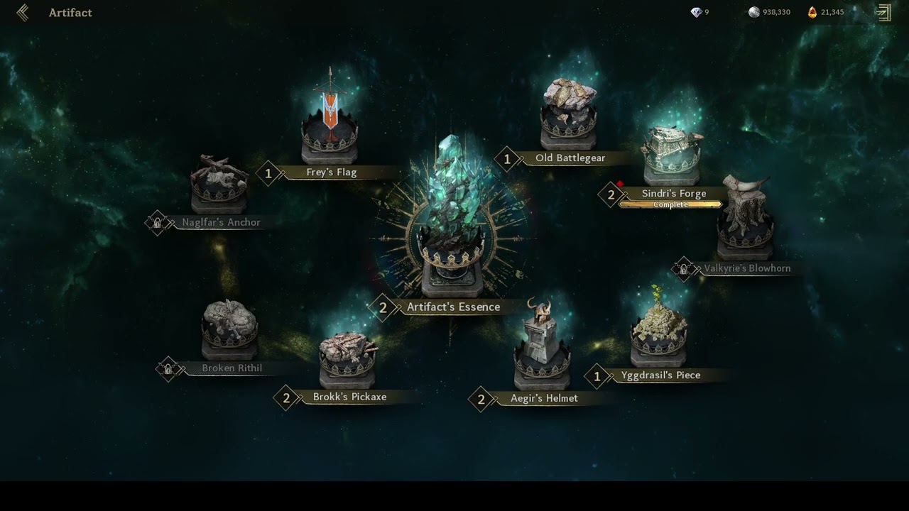 LEGEND OF YMIR -  ARTIFACT UPGRADE AT LEVEL 32
