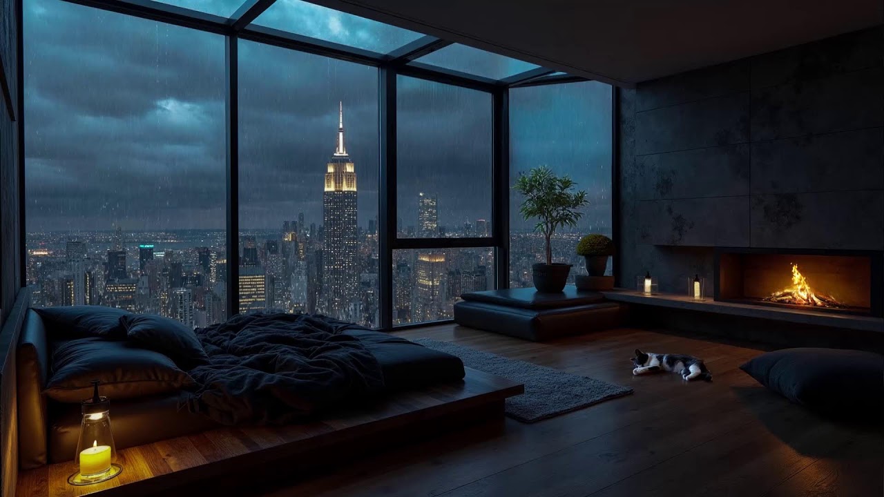 Relaxing Rain Sounds on Window 🌧️ Cozy Bedroom Ambience With Heavy Rain Sounds  for & Stress Relief