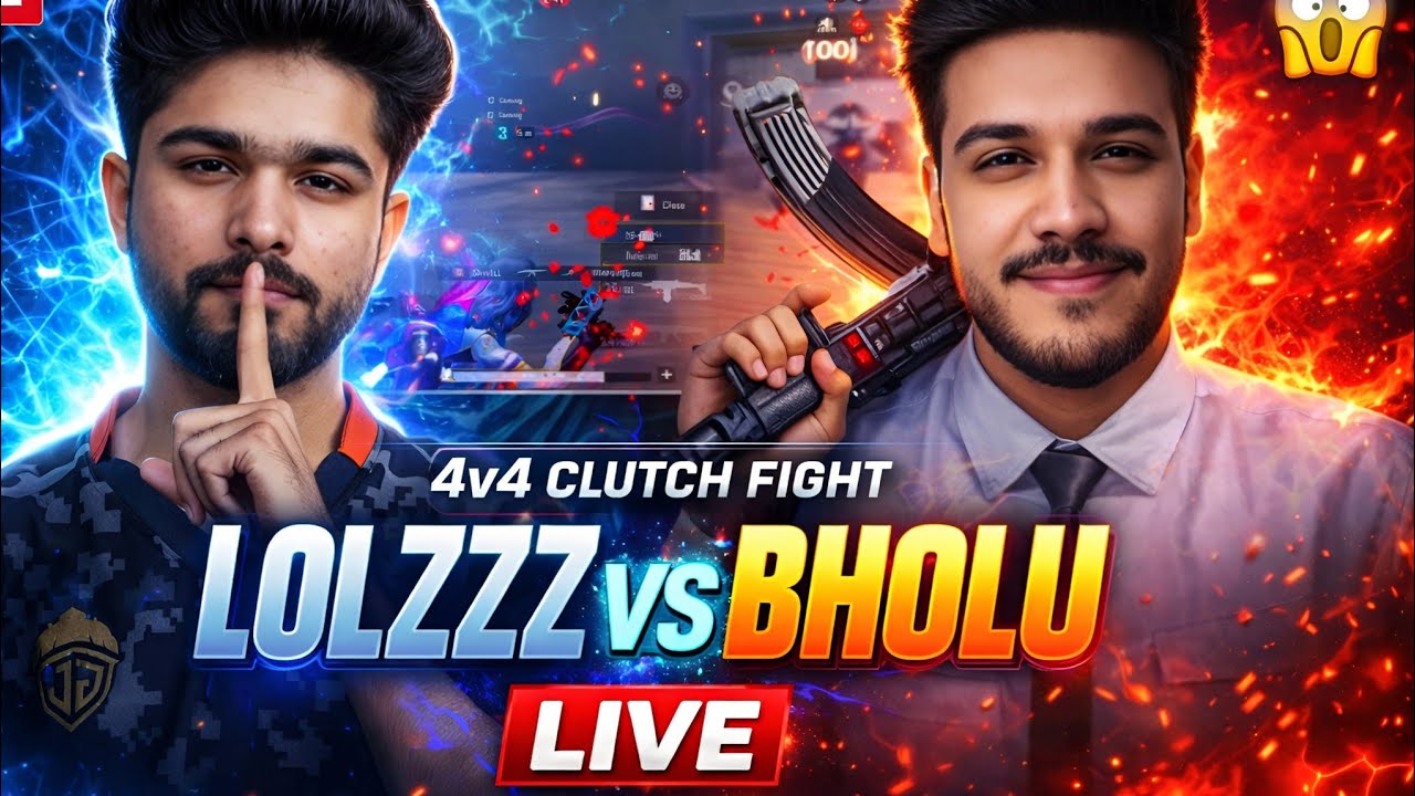 LOLZZZ vs BHOLU 😱 | 4v4 Clutch Fight | Full BGMI Live Match