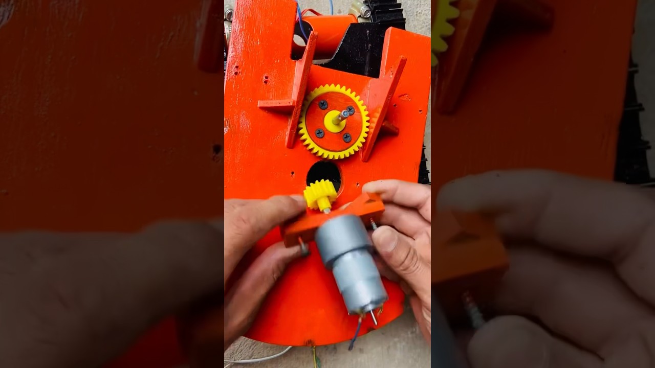 30 rpm johnson motor fitting gear #homemade #toy