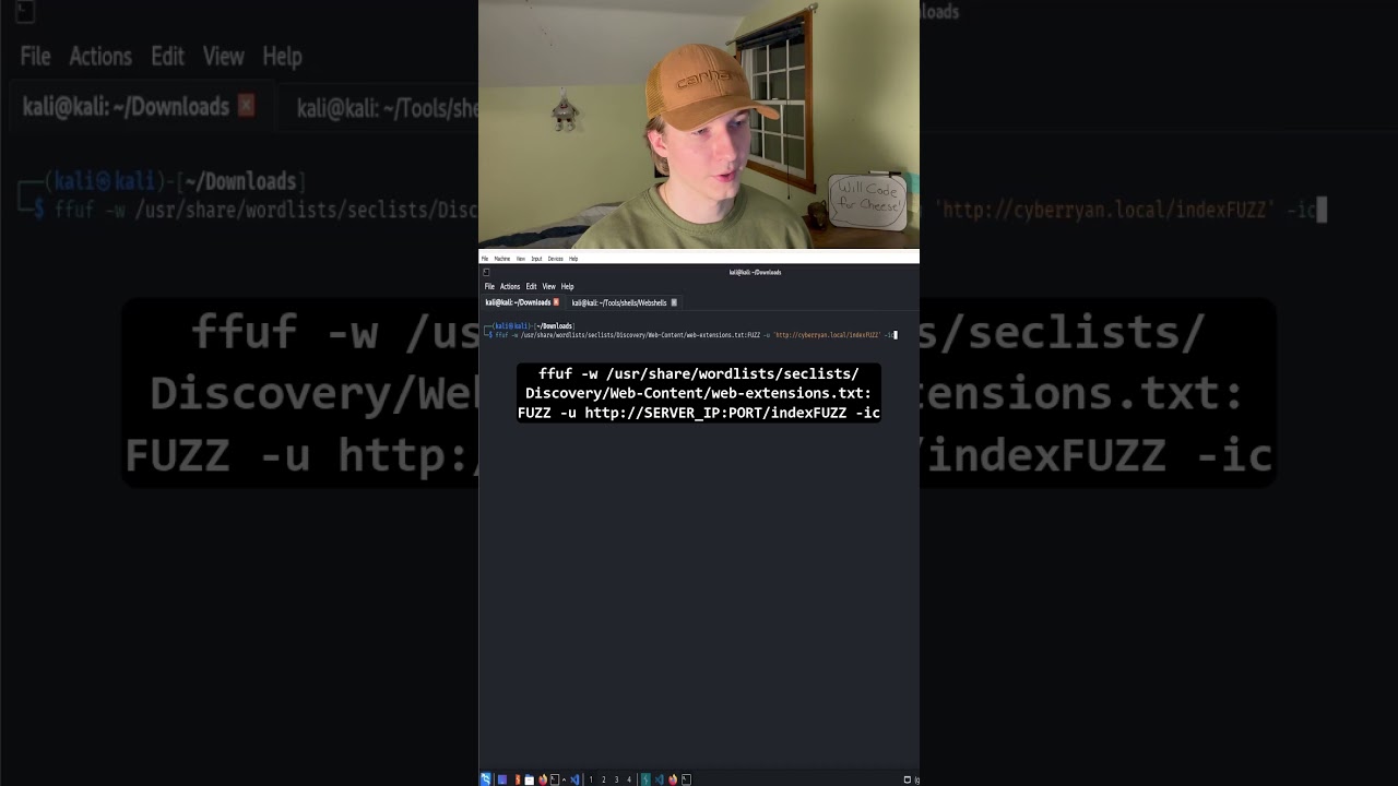 Fuzzing a Website's Backend Language (Web Extension Fuzzing)  #cybersecurity #ffuf