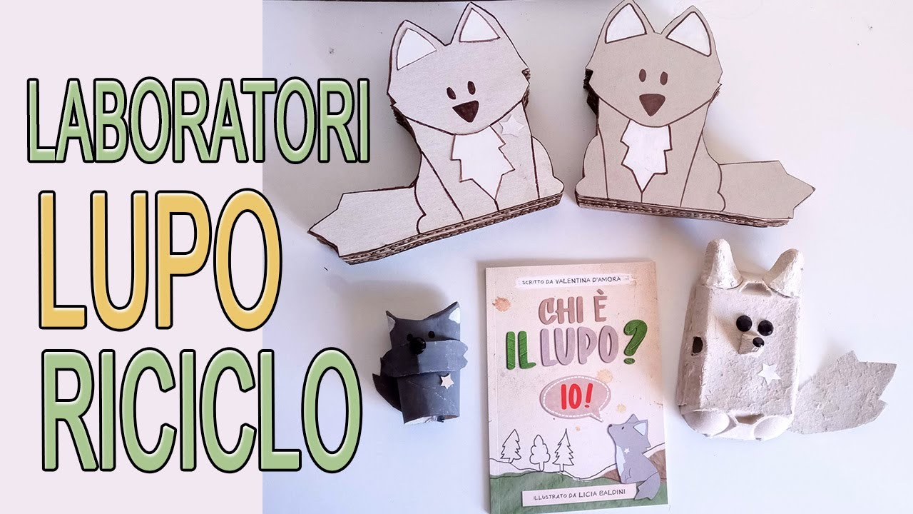 Lavoretti creativi lupo riciclo creativo - Arte Green