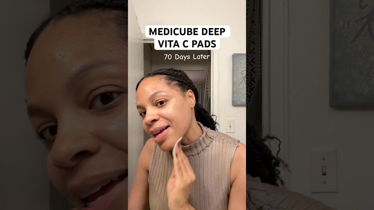 Прокладки Medicube Deep Vita C спустя 70 дней: рутина по уходу за рубцами от акне #шорты #medicube