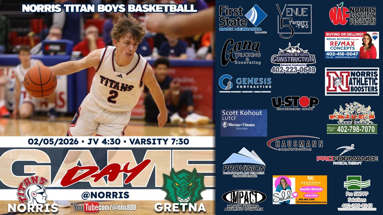 🏀 Norris Boys Basketball vs Gretna, 2-05-2026