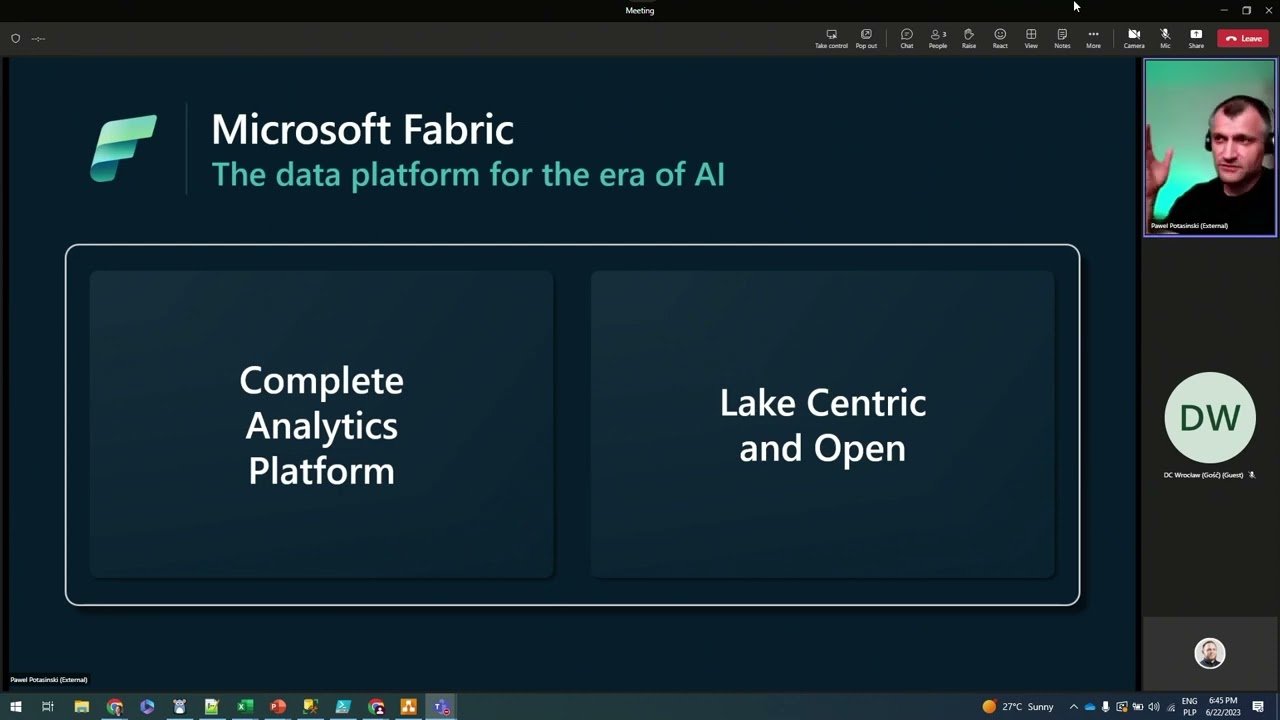 Paweł Potasiński Microsoft Fabric — wprowadzenie i szybki start (meetup #60)