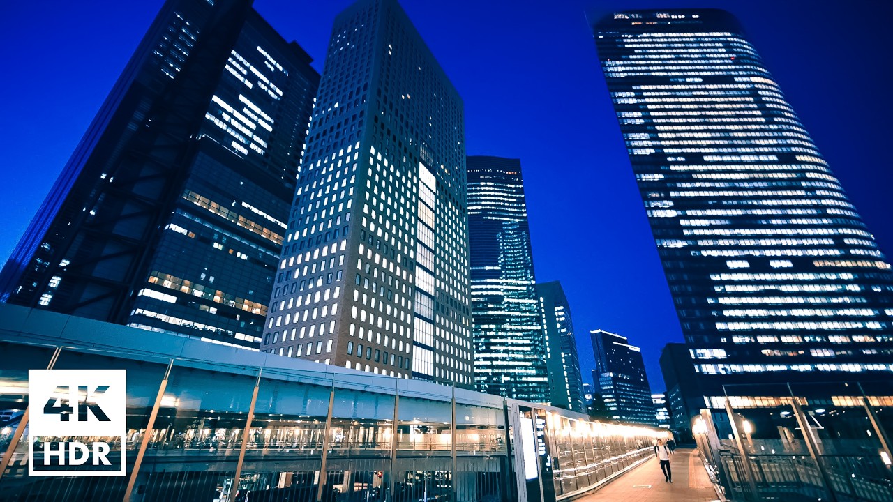 Dusk in Shimbashi, Tokyo | 4K HDR with Japanese ambience
