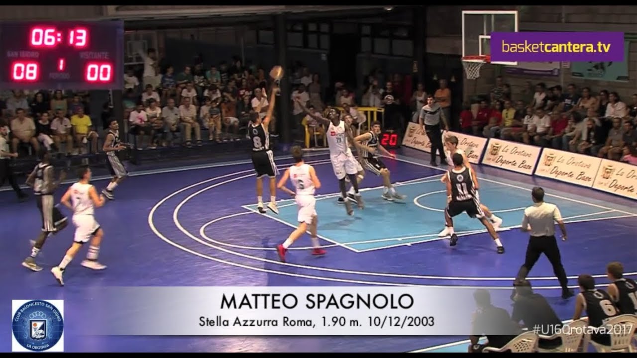 Highilights MATTEO SPAGNOLO (´03). Stella Azzurra Roma 1.90 m. Torneo U16 Orotava (BasketCantera.TV)