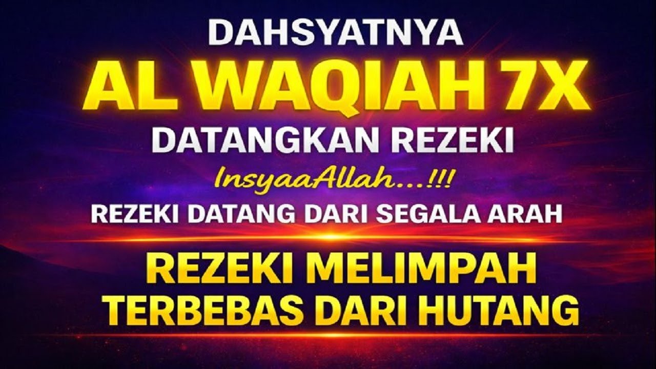Bacaan Al Quran Merdu Surah Al Waqiah 7X, datangkan rezeki dan terbebas dari hutang
