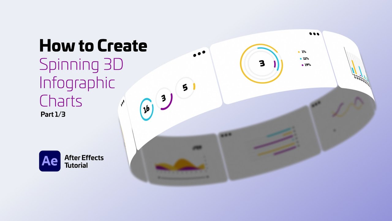 How to Create Spinning 3D Infographic Charts. Part 1/3. After Effects Tutorial.