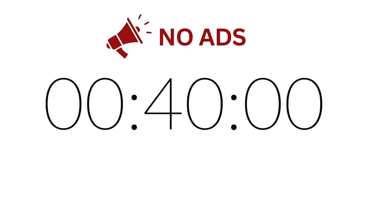 40 Minute Timer Alarm | No ADS | Silence No Music | Soft Alarm | Silent Study