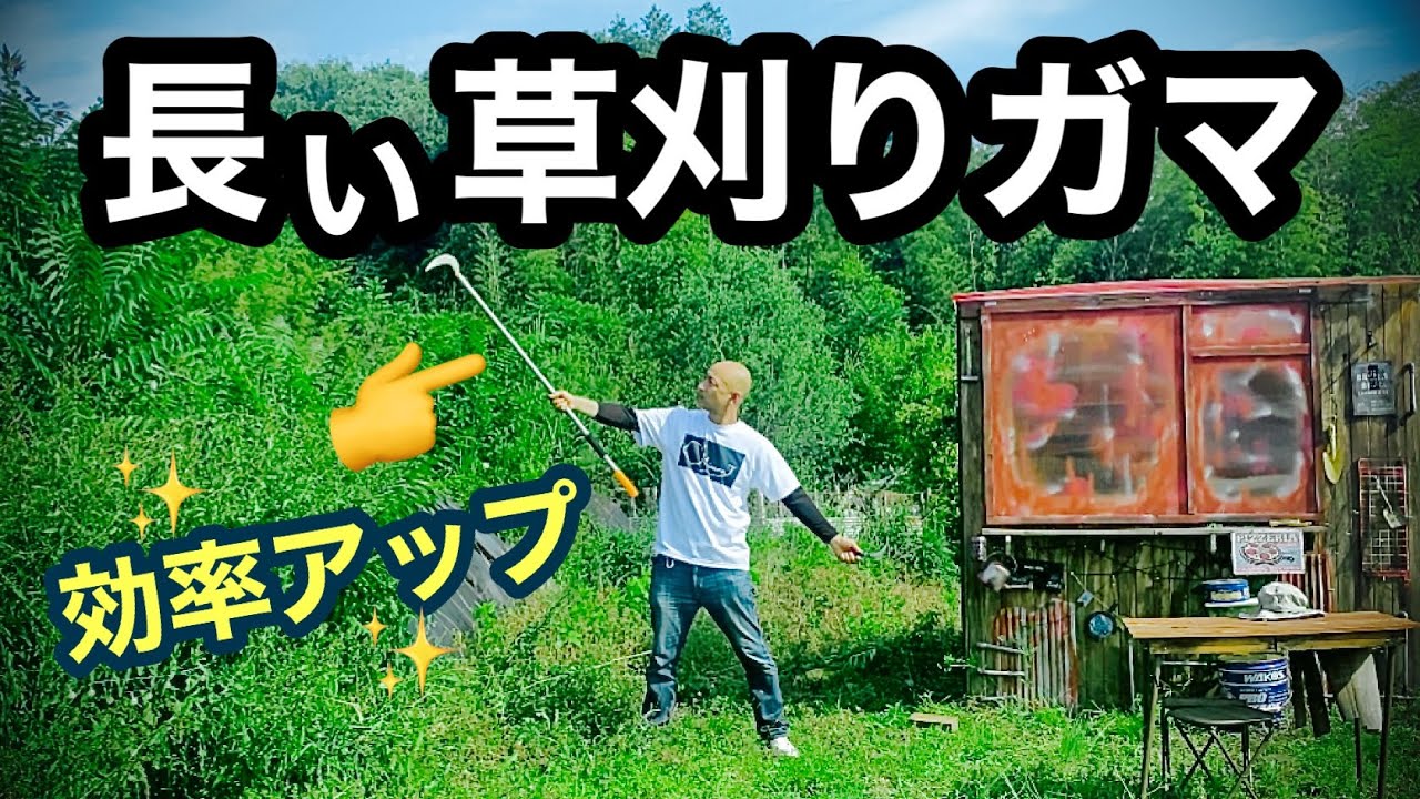雑草対策に長い枝の草刈り鎌を買ったら効率が断然良くなった^ ^ ショートムービー風
