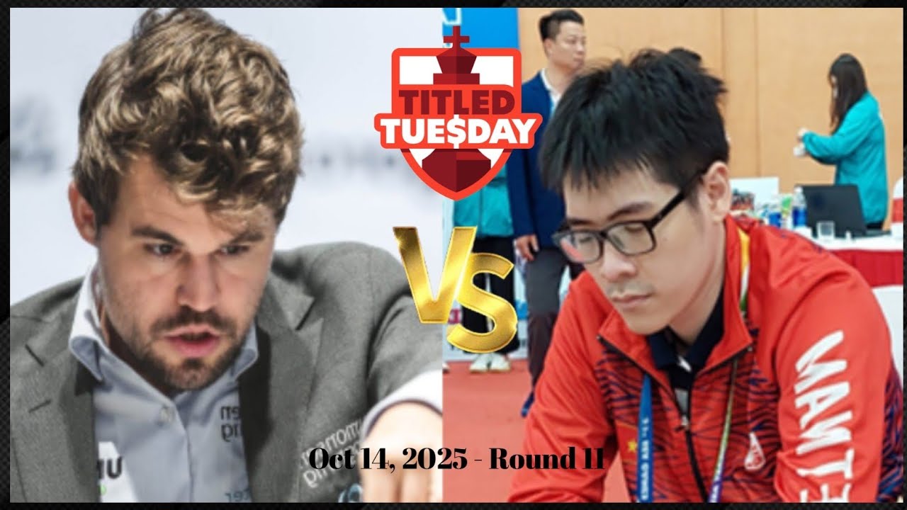 Magnus Carlsen vs Tuan Minh Le in the Titled Tuesday 2025 - Game 11 | chesscom 
