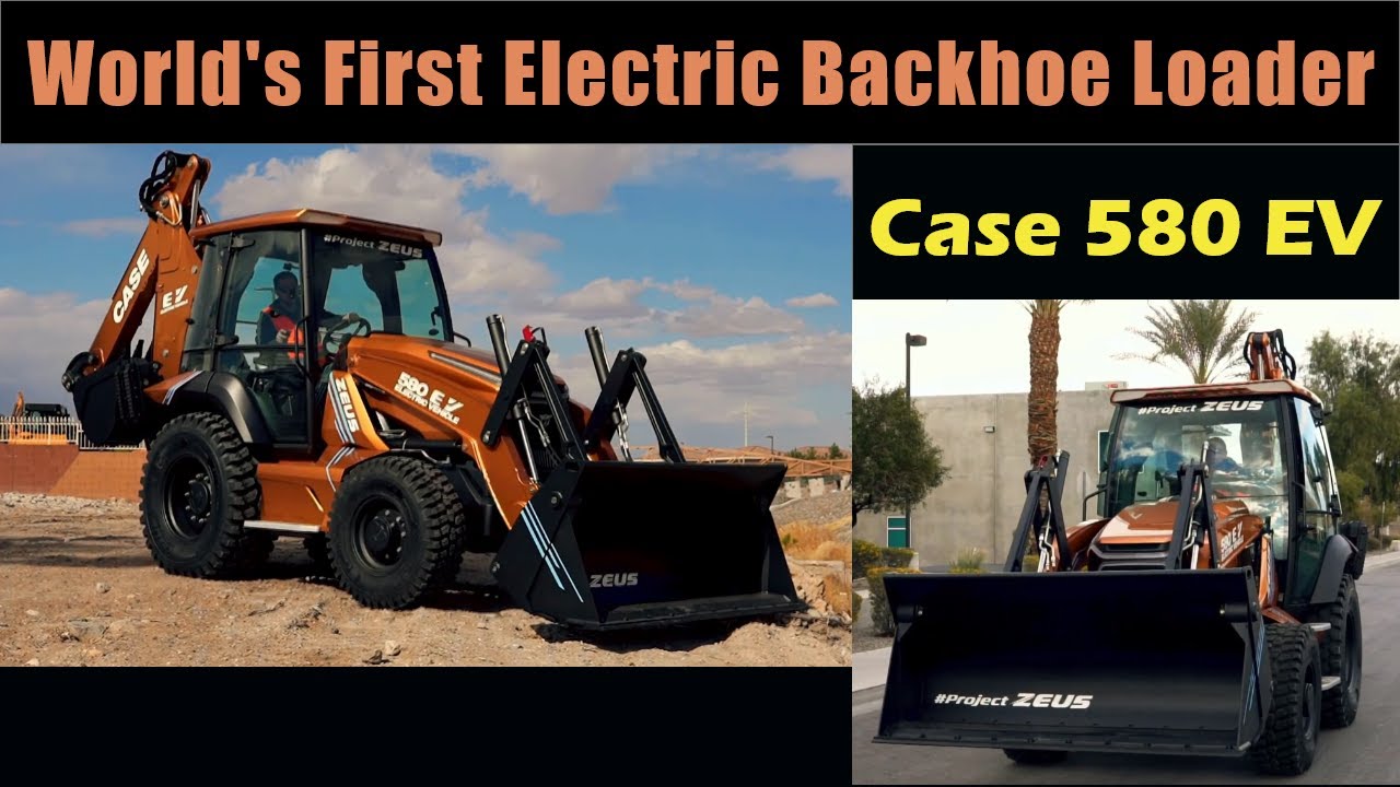 World's First Electric Backhoe Loader | Case 580 EV | Electric Construction Vehicle 🚜 #eCharged