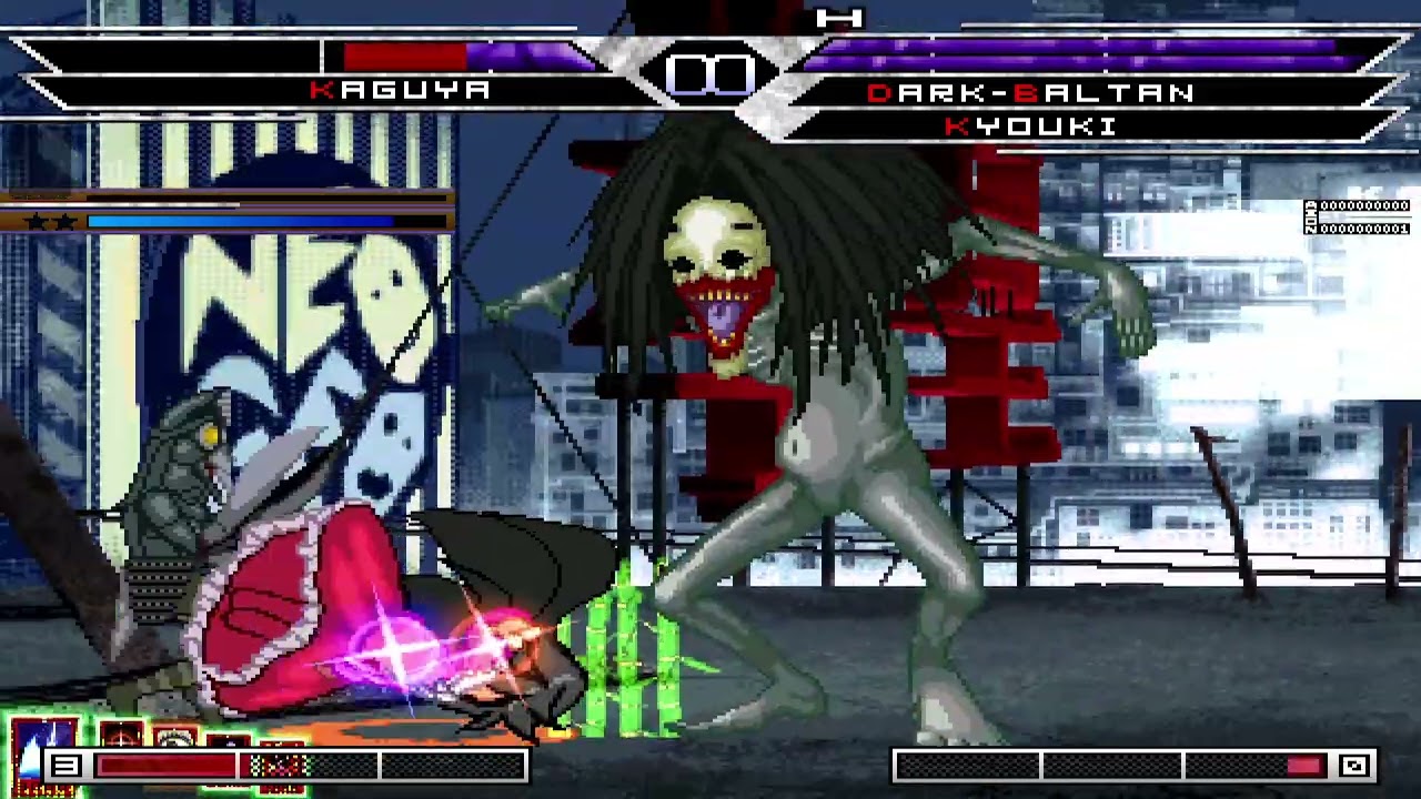 KOF MUGEN Tag Team Ultraman taro Kaguya Seravy Reimu Kurogane vs Tag Dark Baltan & Kyouki