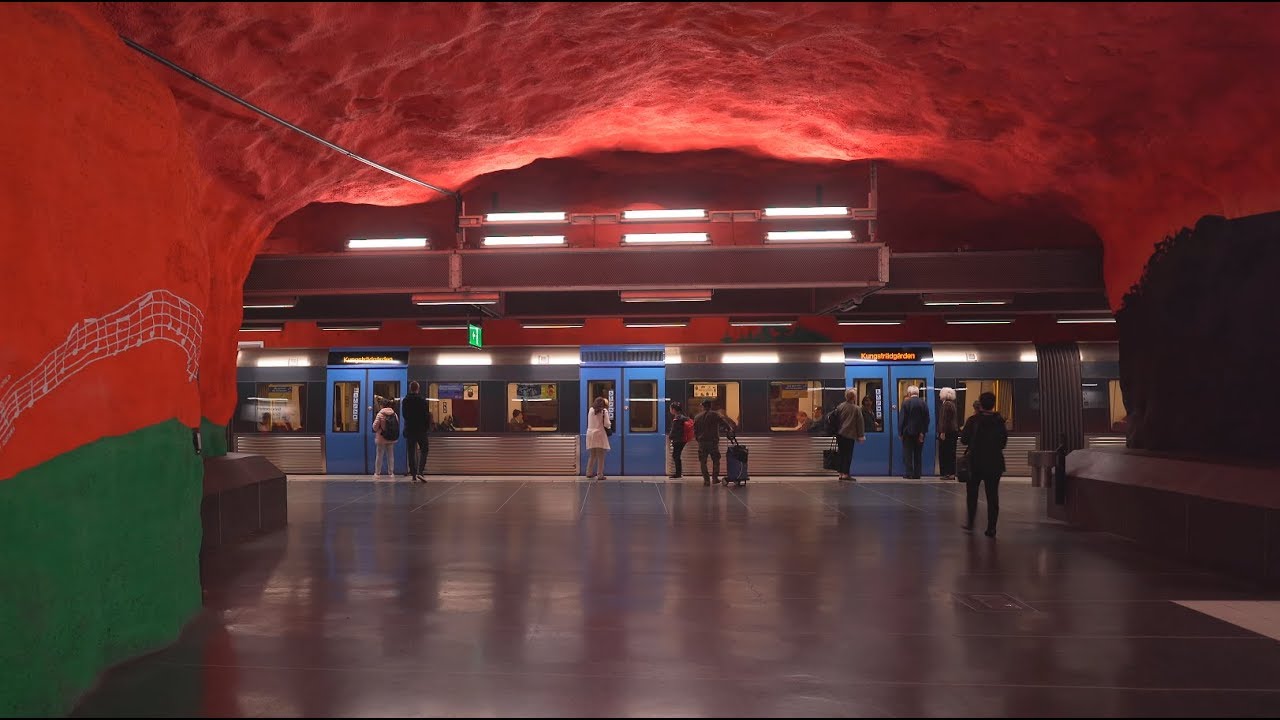 Sweden, Stockholm, subway ride from Fridhemsplan to Solna Centrum