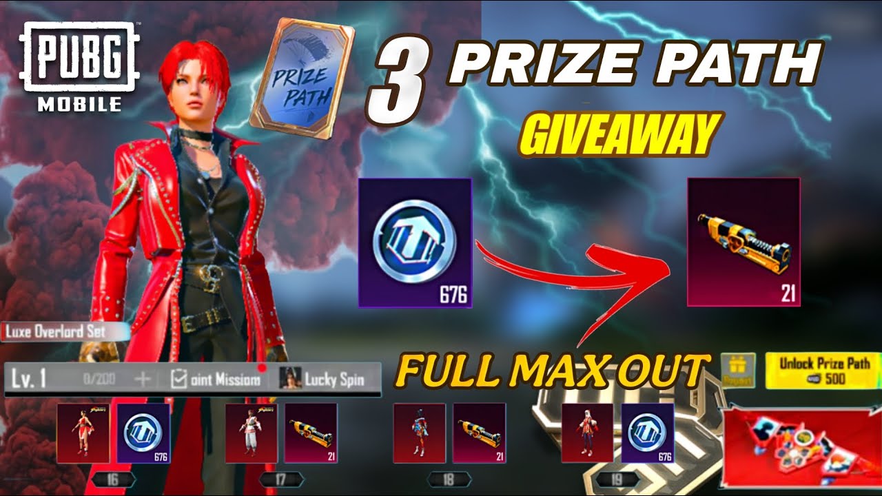 New Prize Path Max Out💸❤️ | 3 Prize Path 5 Royal Pass Giveaway | New Lucky Spin | PUBGM