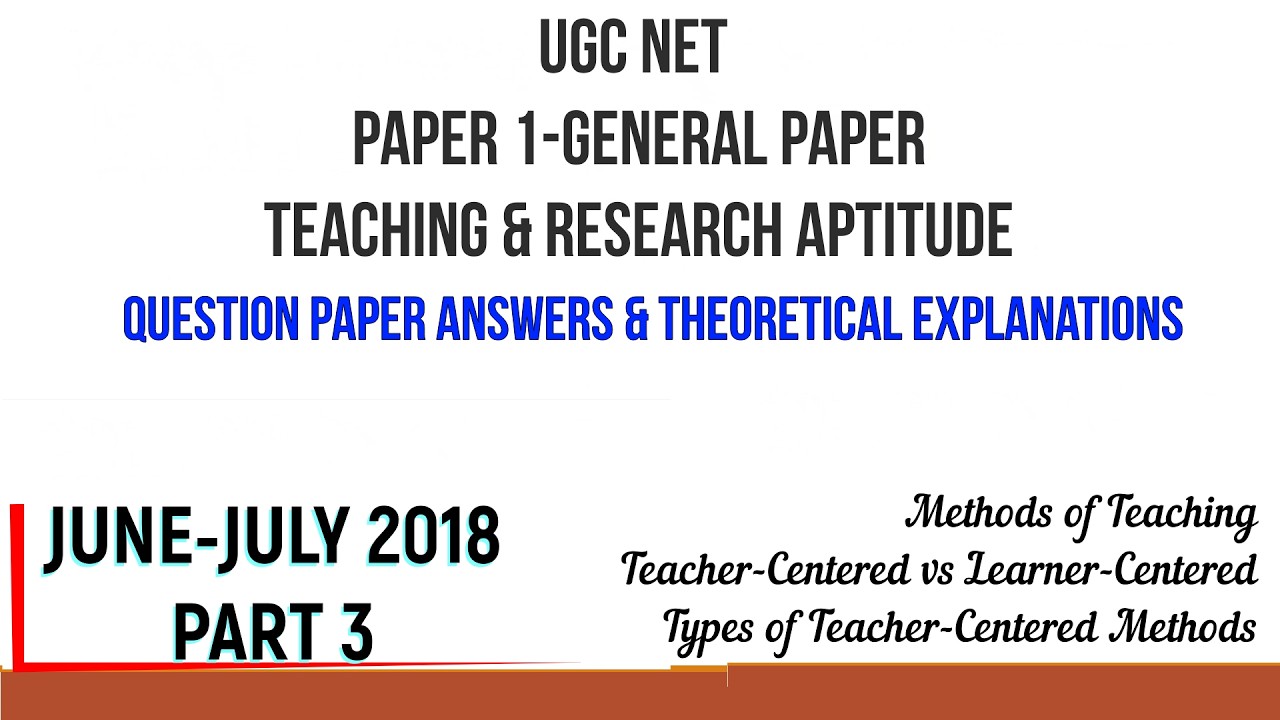 UGCNET/Methods of Teaching Explained | PYQ Solved | Teacher-Centered vs Learner-Centered