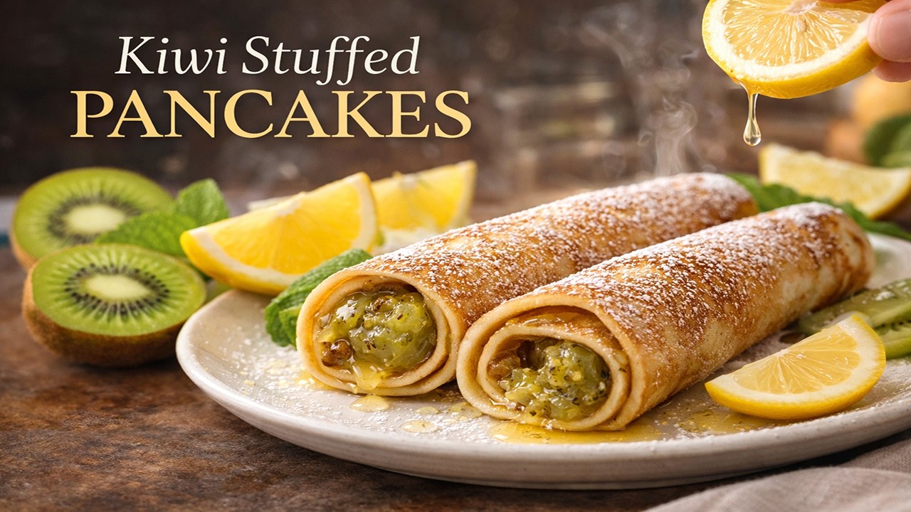 Kiwi Stuffed Pancakes 🥝🥞 | Soft, Fluffy & So Delicious