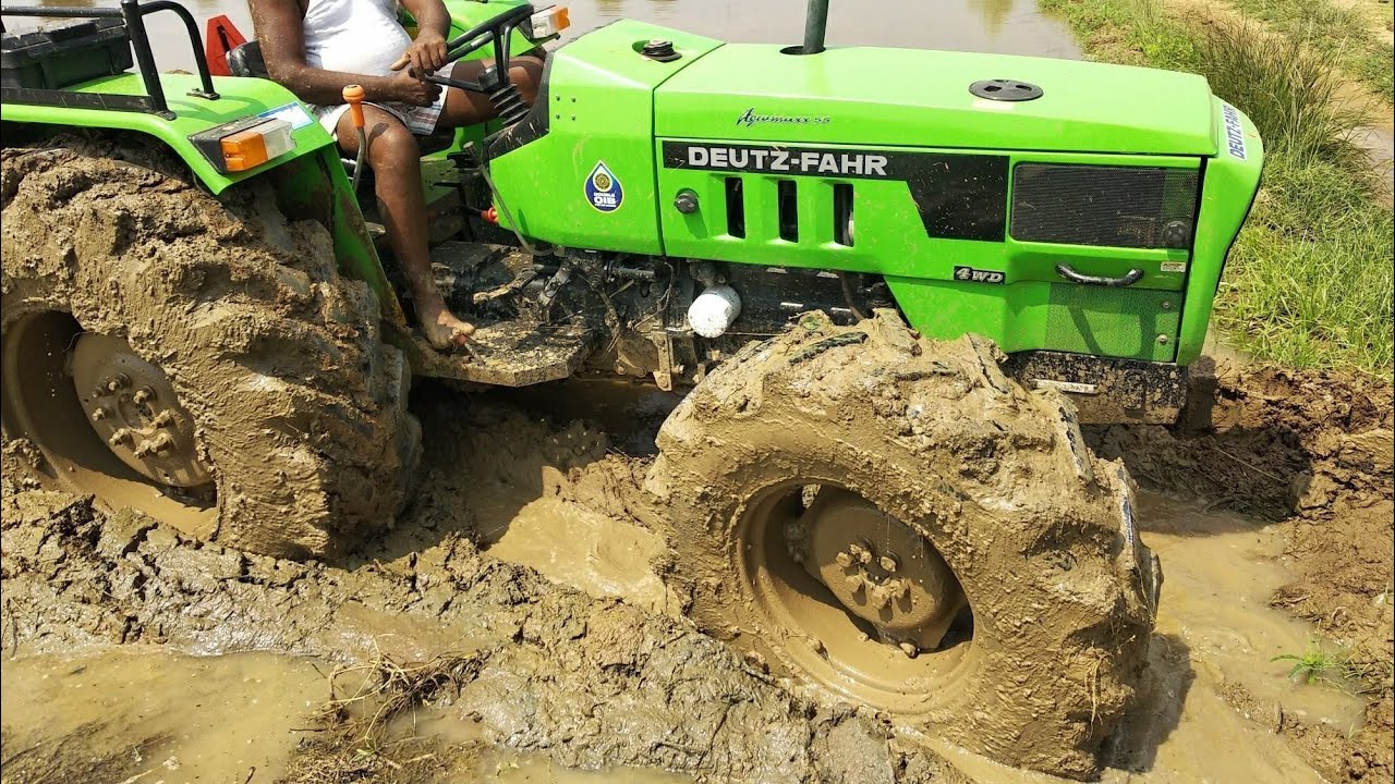 Same DEUTZ-FAHR 55HP 4WD Tractor with Old Man - Come To Village