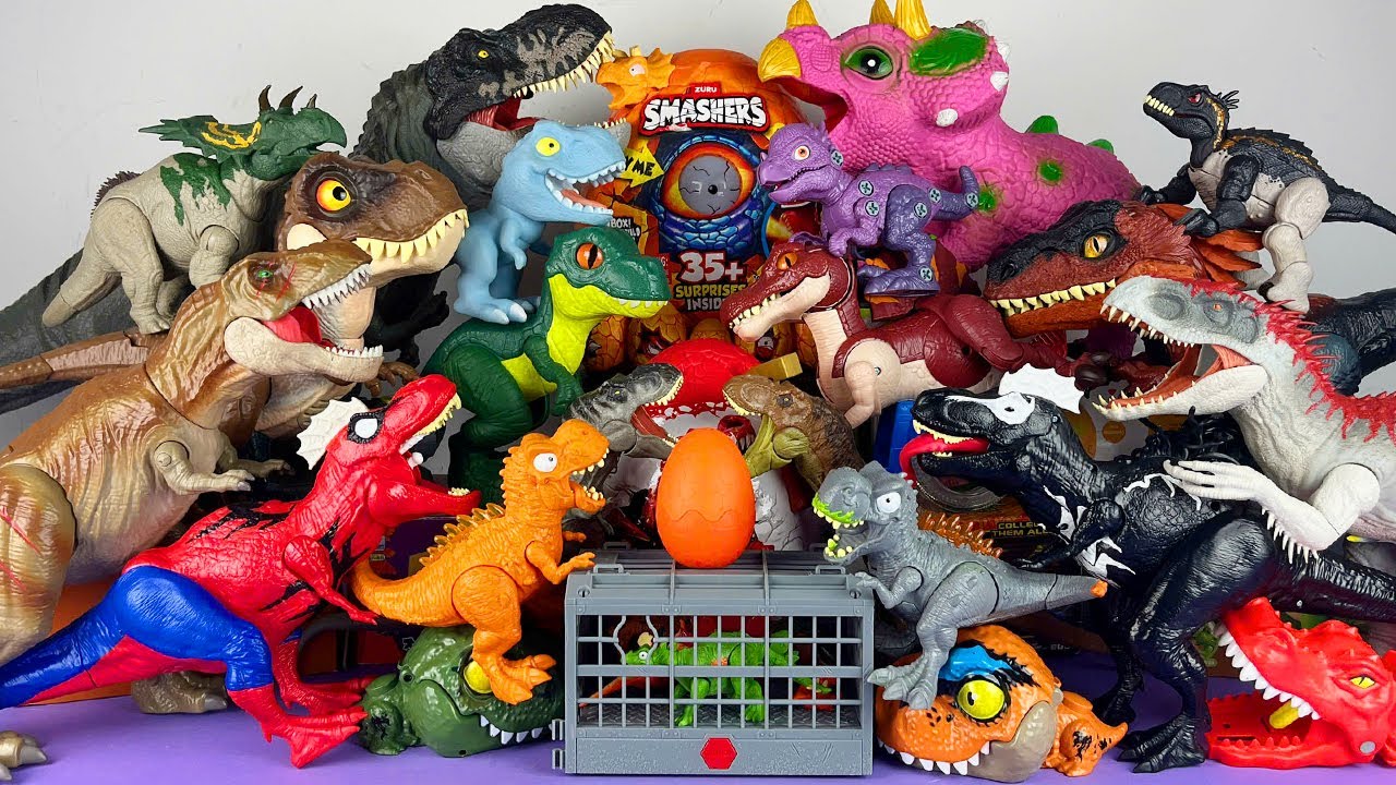 Jurassic World Unboxing Review Asmr Colorful Dinosaur T-rex Triceratops Indominus Rex Spider Rex
