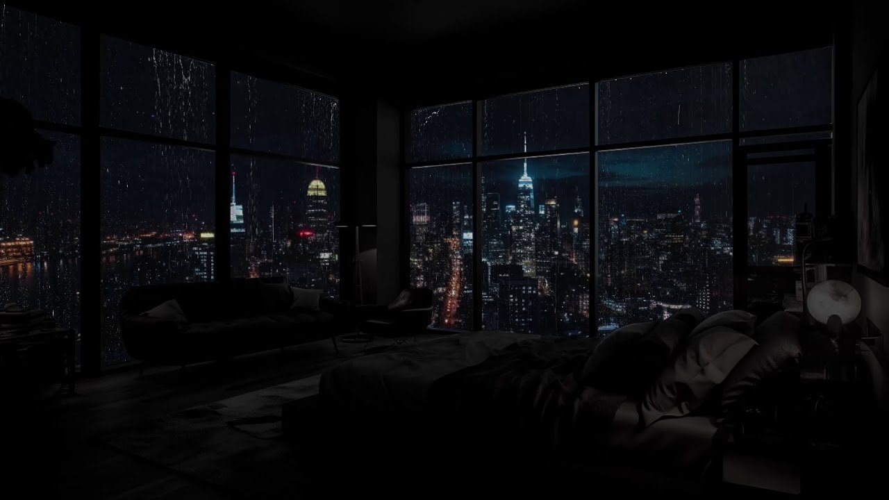 City Rain ASMR - 心地よい雨の音ですぐに眠りましょう 🎧 都会の居心地の良いベッドルーム