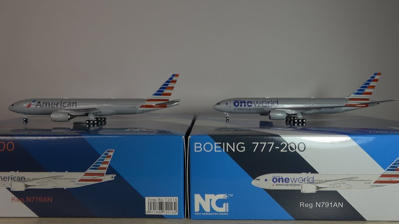 DOUBLE AMAZING NG MODELS AMERICAN AIRLINES 777-200ERs MODEL UNBOXINGS & REVIEWS