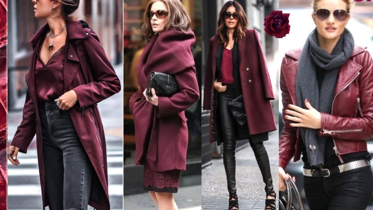 MODA EN COLOR BORGOÑA BURDEOS MODA OTOÑO INVIERNO 2020 OUTFITS OTOÑO INVIERNO 2020 MUJER TENDENCIAS