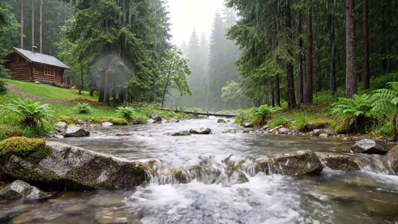 Relaxing River Sounds & Forest Rain - Natural White Noise for Focus & Study