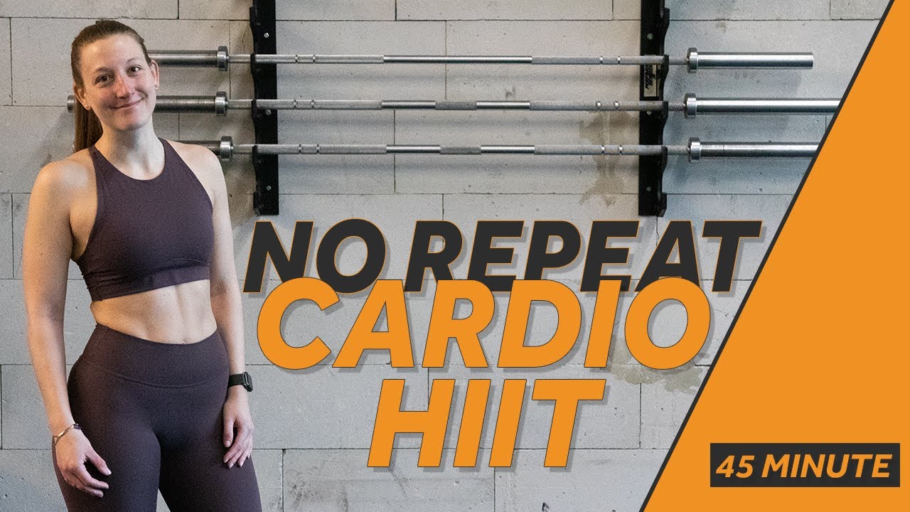CARDIO HIIT | 45 Min NO REPEAT FULL BODY workout | no equipment | 128