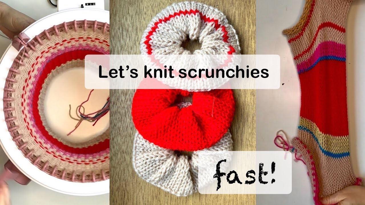 How to make multiple scrunchies from ONE cast on | Knitting machine tutorial