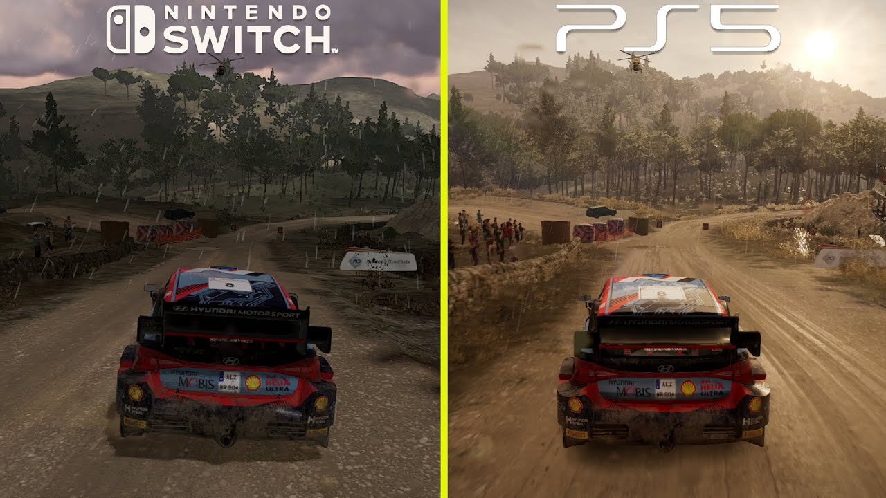 Сравнение графики Nintendo Switch и PS5 поколений WRC
