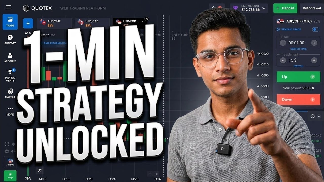 Quotex 1 Minute Sure Shot Strategy 🚀 | Daily $100 Profit Formula
