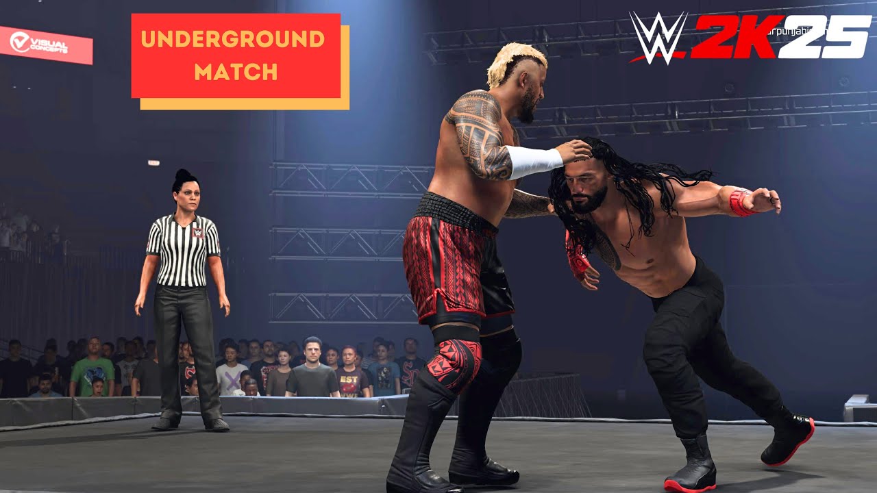 WWE 2K25 PS5 Gameplay – Roman Reigns Vs Solo Sikoa! Underground RAW Match 🔥