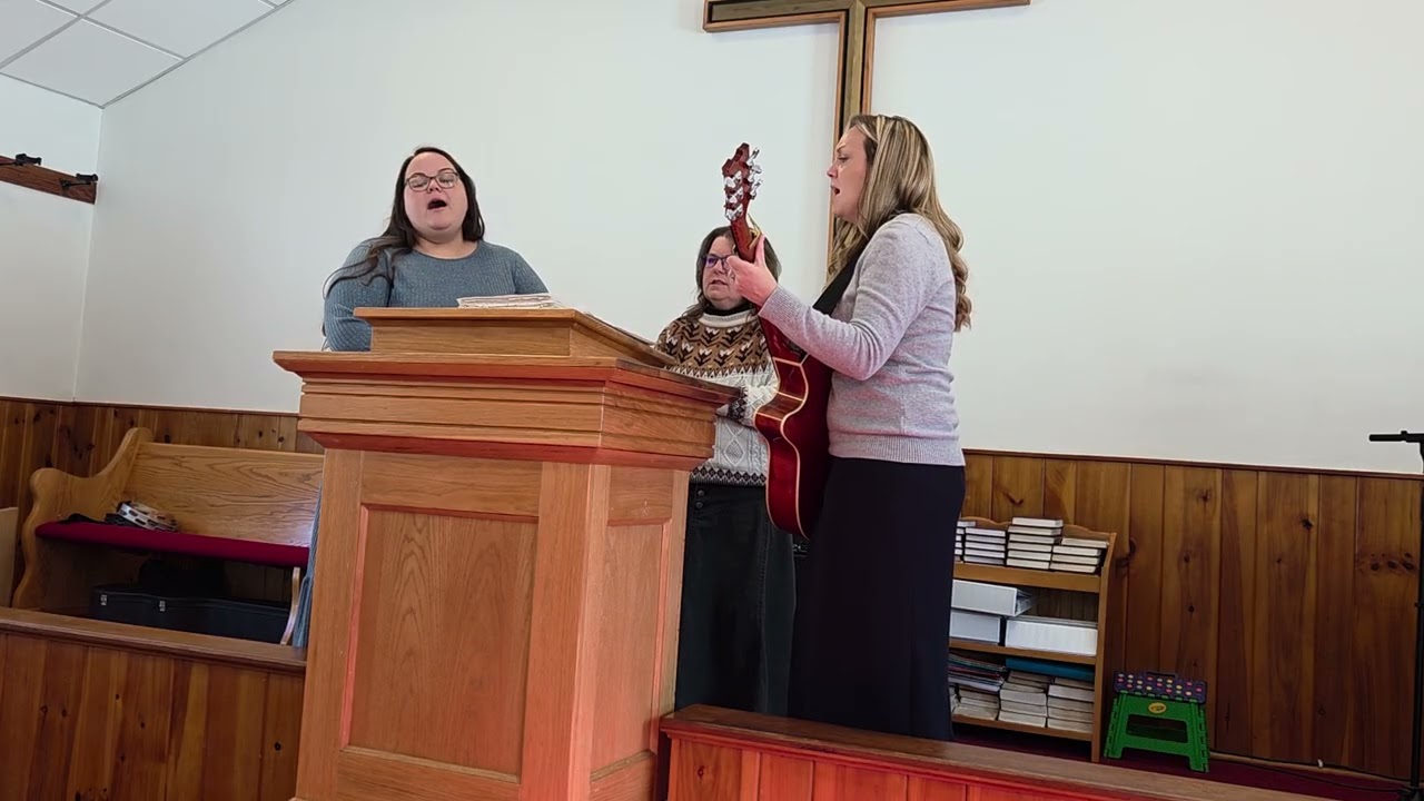 Jessica, Emily and Tonya singing Sunday evening 2-1 