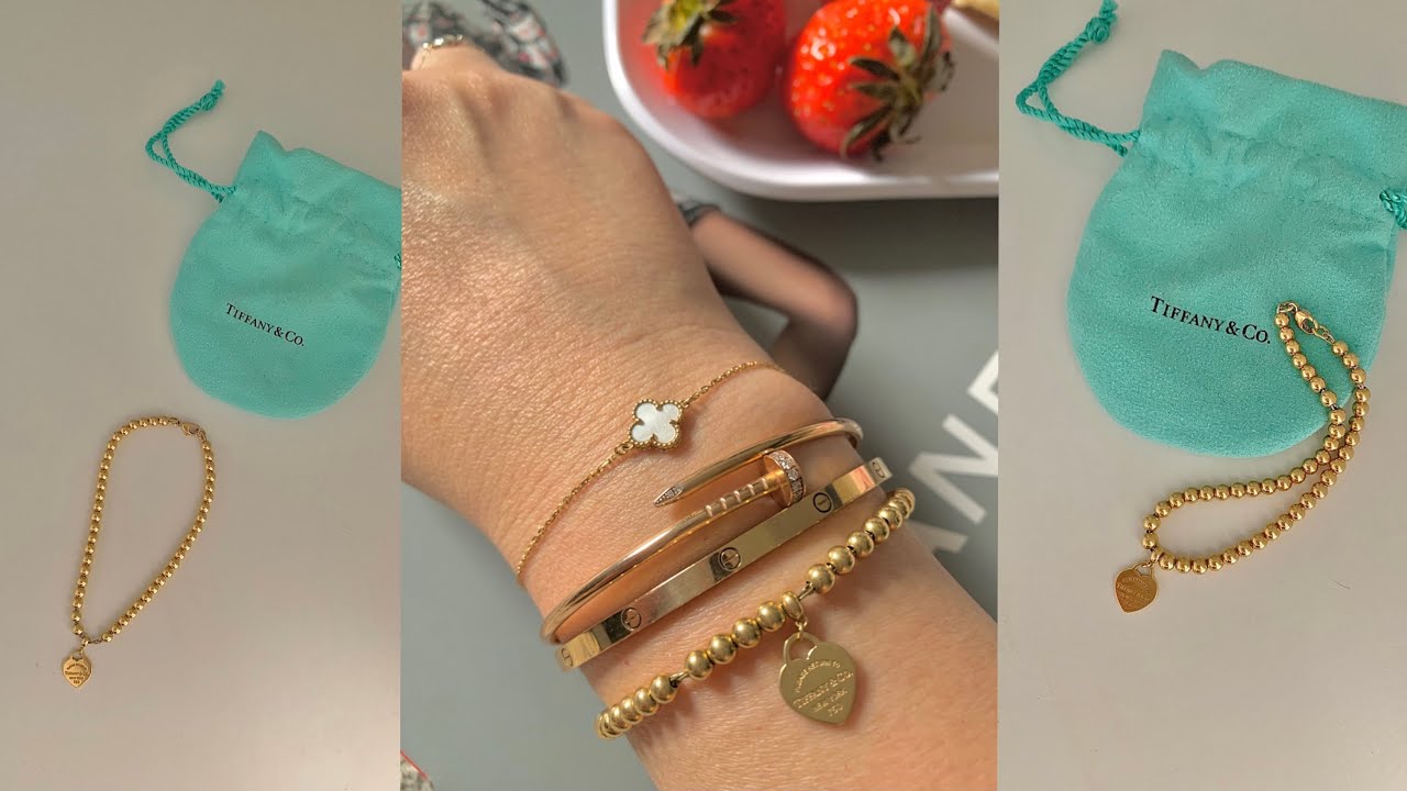 ВСЁ О МОЁМ БРАСЛЕТЕ ИЗ БУСИН 18 КАРАТ ОТ TIFFANY & CO