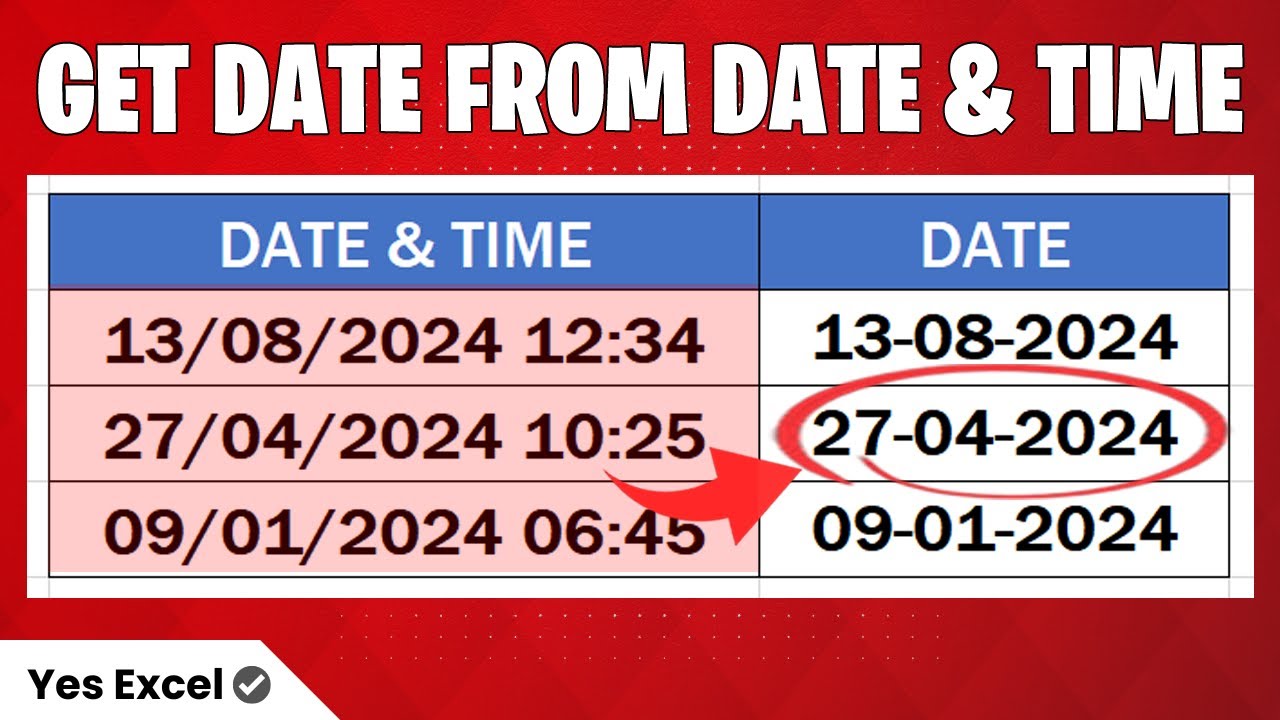 Extract Date from Date and Time in Excel