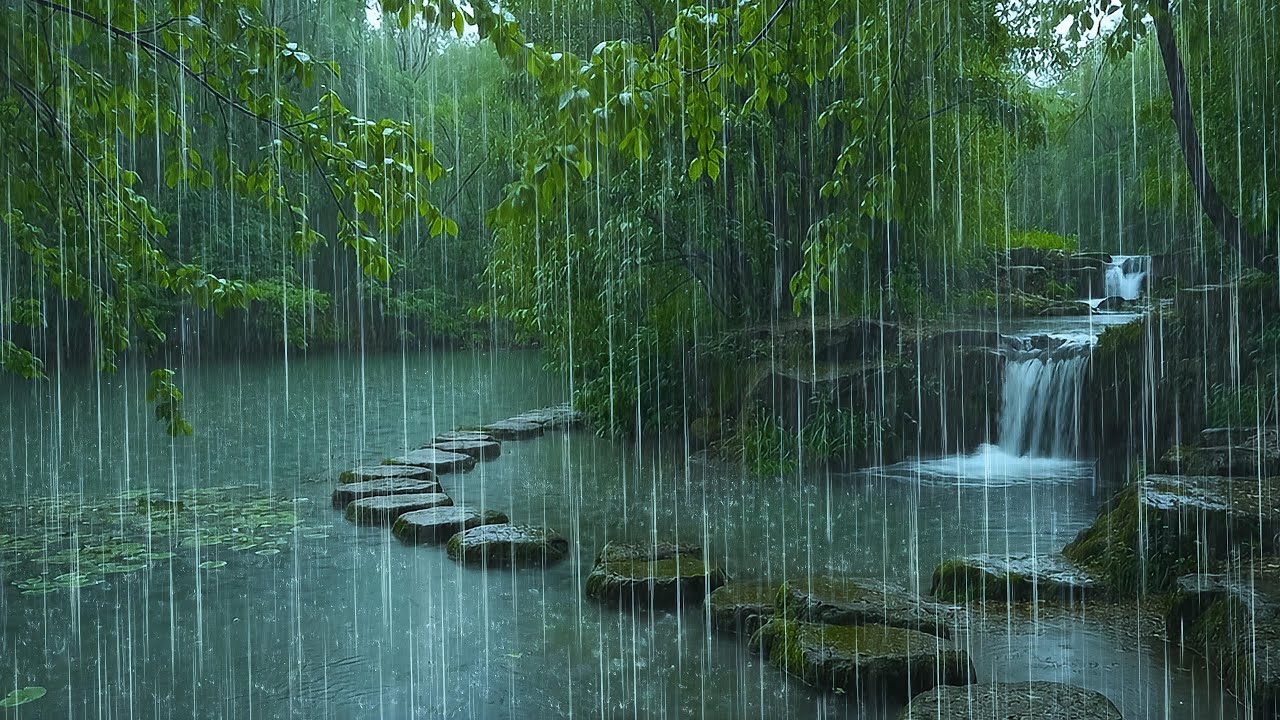Pass Out Instantly | Gentle Rain on Forest Lake | ASMR Forest Rain to Deep Sleep