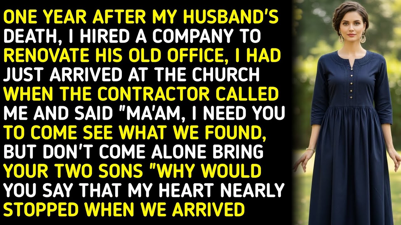 ONE YEAR AFTER MY HUSBAND'S DEATH, I HIRED A COMPANY TO RENOVATE HIS OLD OFFICE, I HAD JUST ARRIV...
