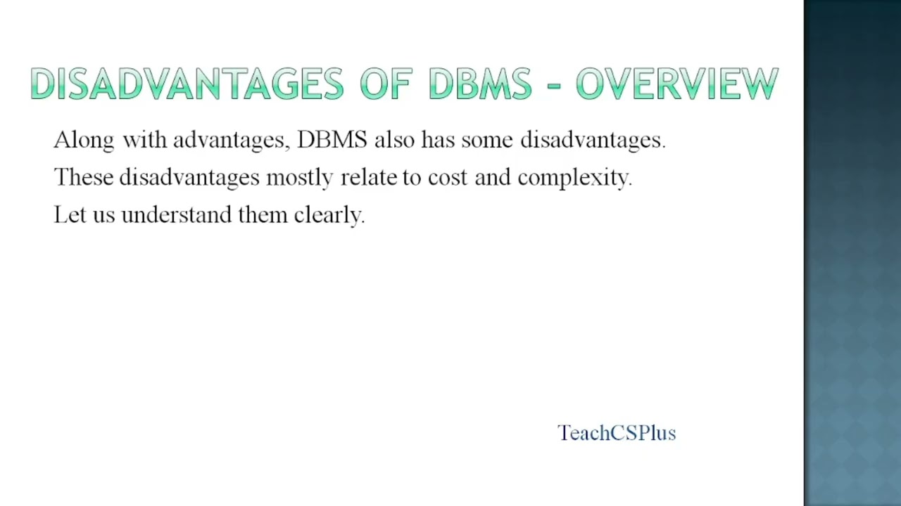 Advantages and Disadvantages of DBMS | Simple Explanation for Beginners