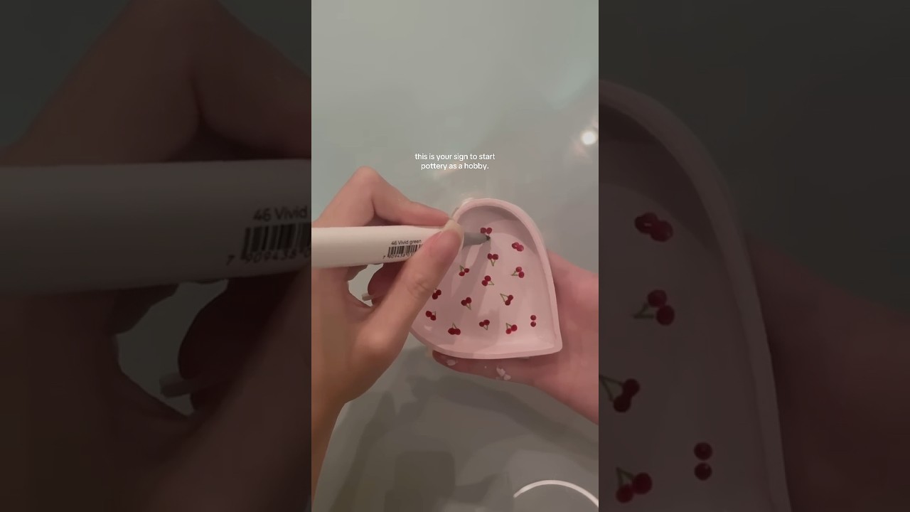 🍒🤍 #fy #pottery #diy #ceramic #tutorial #hobby #fyp #aesthetic #viralvideo #trending
