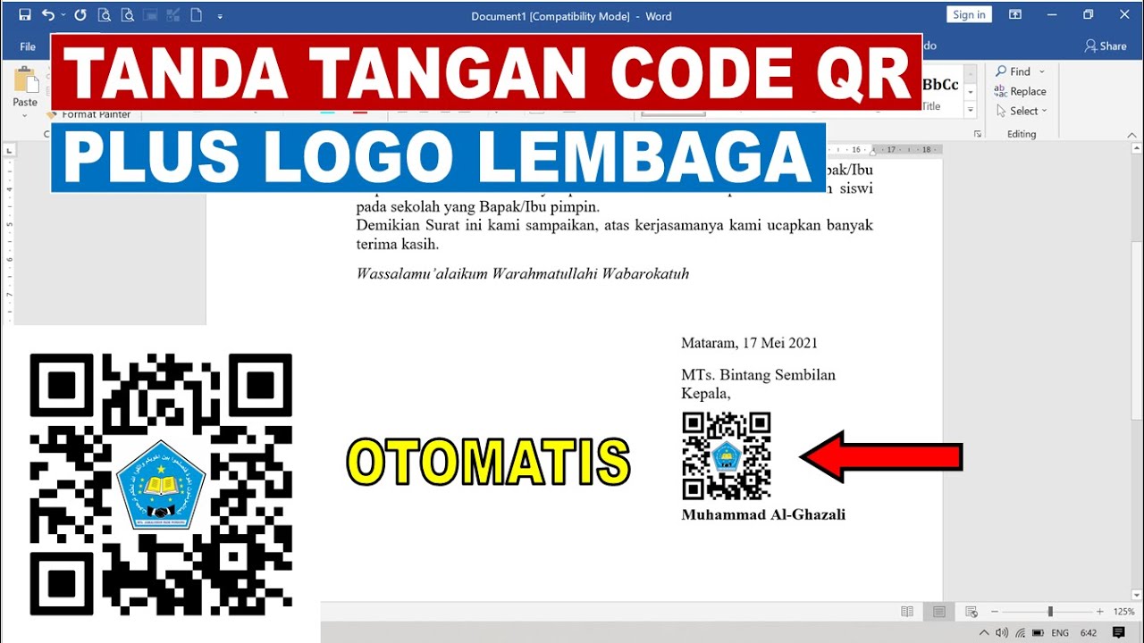Tutorial Cara Membuat Tanda Tangan Barcode Plus Logo - Code QR