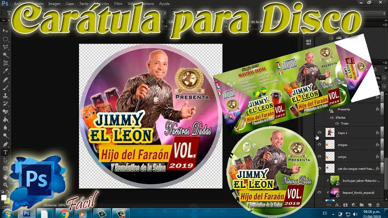 Como Crear una Portada de CD con Photoshop Cs6 - y Diseño de Caratula Tutorial 2019