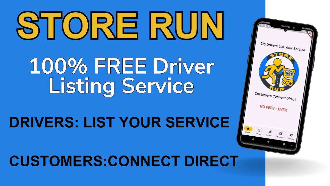 Store Run: DOGE of Delivery Apps - Drivers Post Your Own Services - Customers Connect Direct To Them